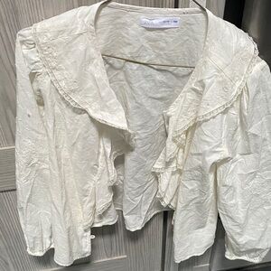 Zara Cream Ruffled Top